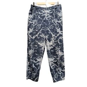 VTG Talbots Cherub Toile Print Pants Blue White Cotton Novelty Angel Size 10